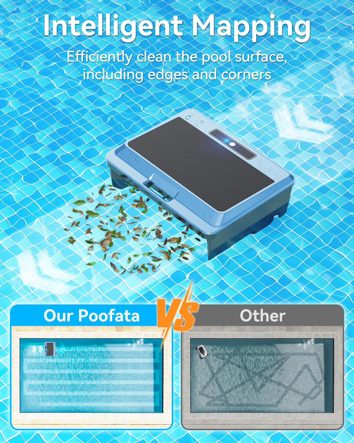 WAVIO F1T Solar Powered Robotic Pool Skimmer Surface Cleaner with APP Support Dual Charging Options Smart Obstacle Avoidance 24/7 Continuous Cleaning Ideal for Above Ground Pool